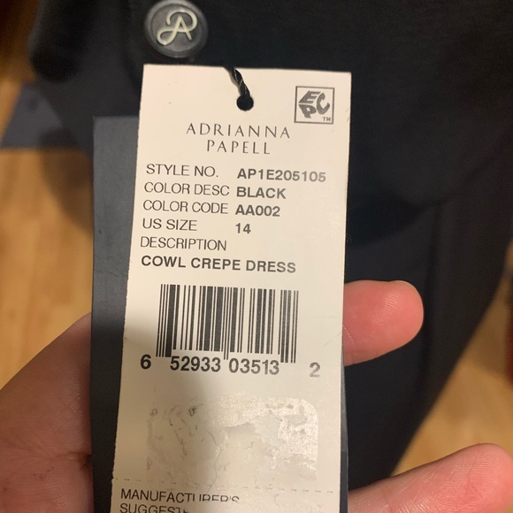 NWT - Adrianna Papell Crepe Cowl Neck Dress - Picture 7 of 7